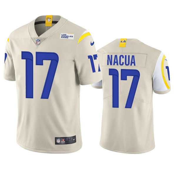 Men & Women & Youth Los Angeles Rams #17 Puka Nacua Bone Vapor Untouchable Limited Stitched Jersey